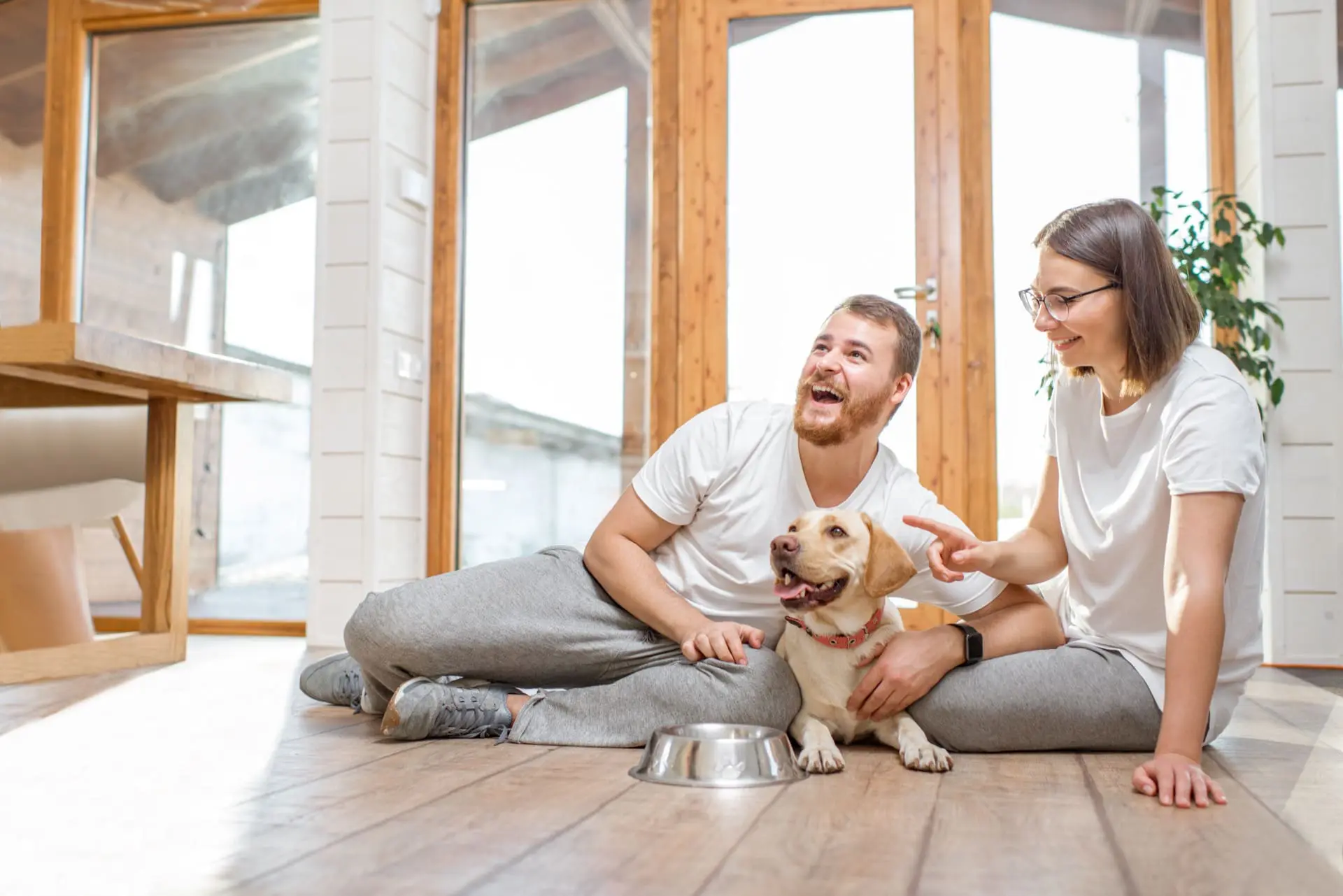 Couple with new dog